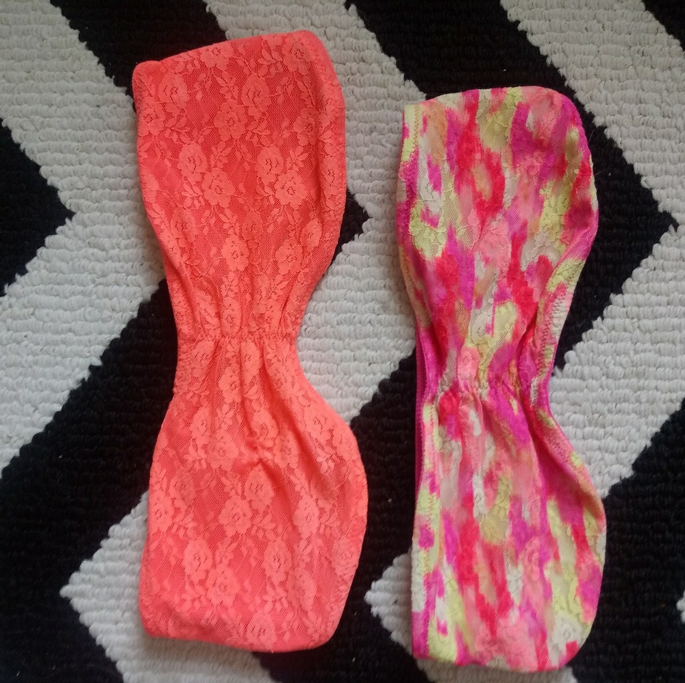 VICTORIA'S SECRET PINK BANDEAU BRA TWO FOR ONE